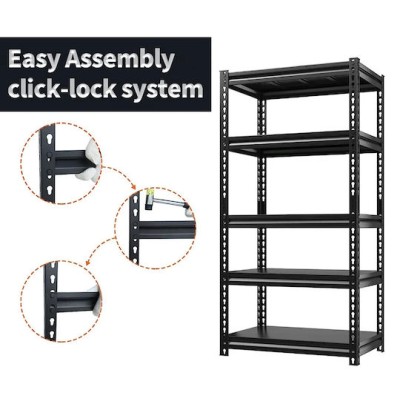 HOME USE HUH-0198 Μεταλλική Ραφιέρα Black